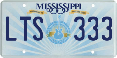 MS license plate LTS333
