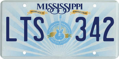 MS license plate LTS342