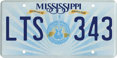 MS license plate LTS343