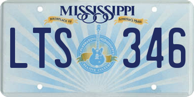 MS license plate LTS346