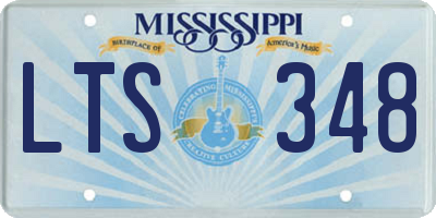 MS license plate LTS348