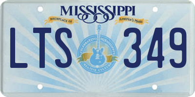 MS license plate LTS349