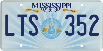 MS license plate LTS352