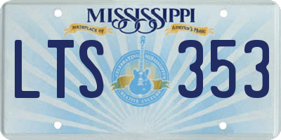MS license plate LTS353