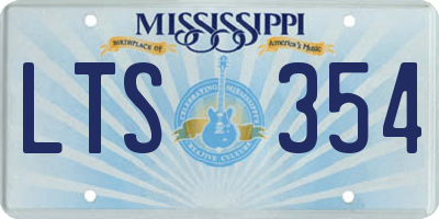 MS license plate LTS354