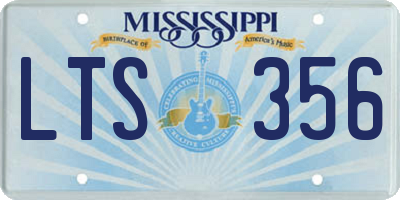 MS license plate LTS356