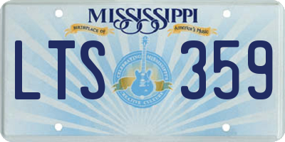 MS license plate LTS359