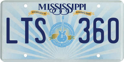 MS license plate LTS360