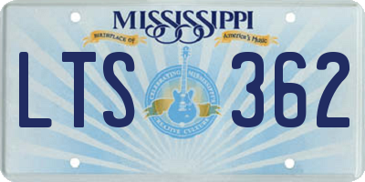 MS license plate LTS362