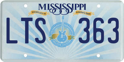 MS license plate LTS363