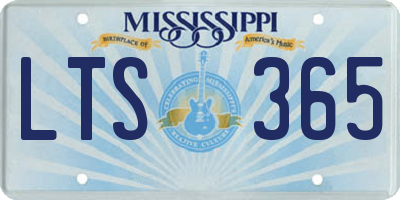 MS license plate LTS365