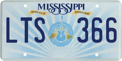 MS license plate LTS366