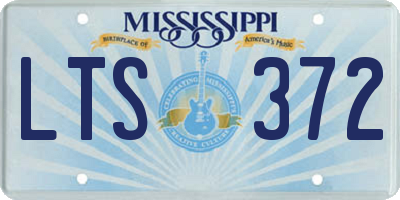 MS license plate LTS372