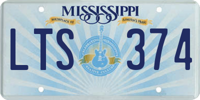 MS license plate LTS374