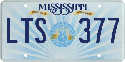 MS license plate LTS377