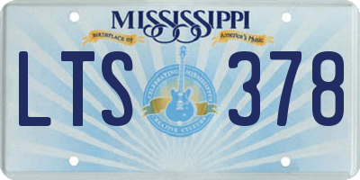 MS license plate LTS378