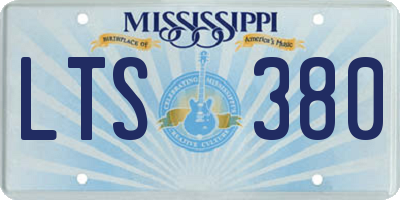 MS license plate LTS380