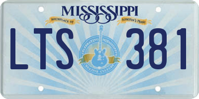 MS license plate LTS381