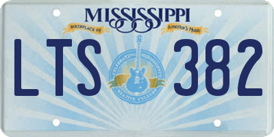 MS license plate LTS382