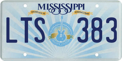 MS license plate LTS383