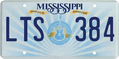 MS license plate LTS384
