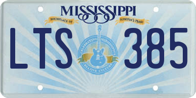 MS license plate LTS385