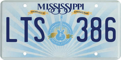 MS license plate LTS386