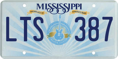 MS license plate LTS387