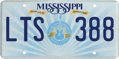 MS license plate LTS388