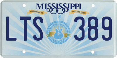 MS license plate LTS389
