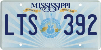 MS license plate LTS392