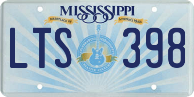 MS license plate LTS398