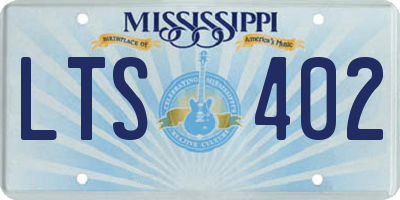 MS license plate LTS402