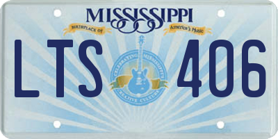 MS license plate LTS406
