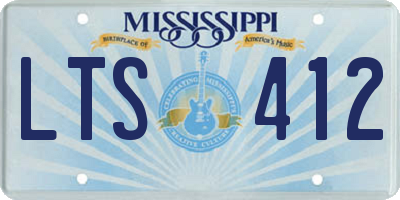MS license plate LTS412