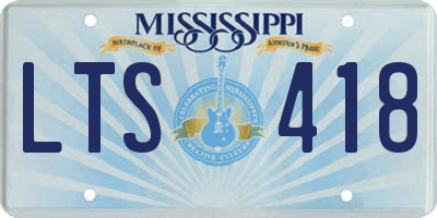 MS license plate LTS418