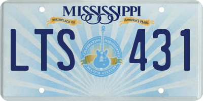 MS license plate LTS431