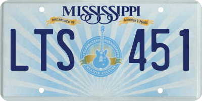 MS license plate LTS451