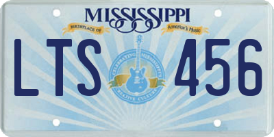 MS license plate LTS456
