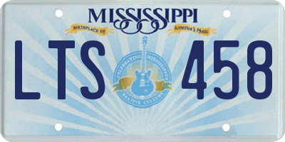 MS license plate LTS458
