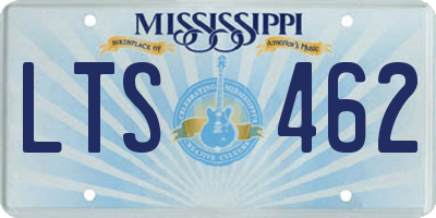 MS license plate LTS462