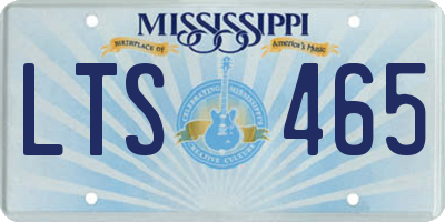MS license plate LTS465