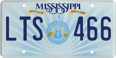 MS license plate LTS466
