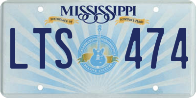 MS license plate LTS474