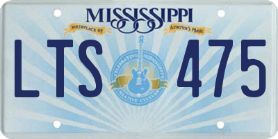 MS license plate LTS475