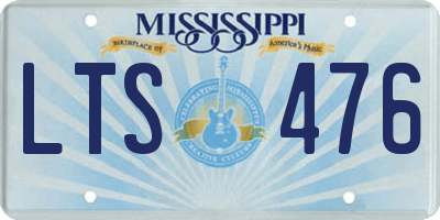 MS license plate LTS476