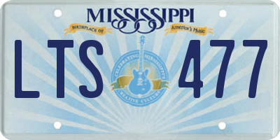 MS license plate LTS477
