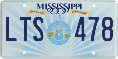 MS license plate LTS478