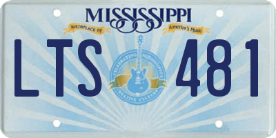 MS license plate LTS481