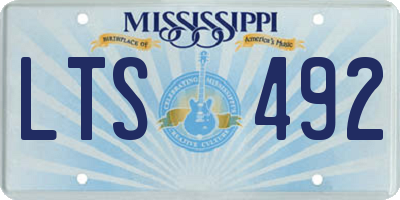 MS license plate LTS492